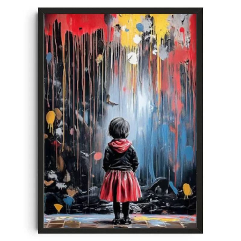 Banksy Graffiti Art Poster – Street Art Series Canvas Mural – Modern Banksy Image Wall Art