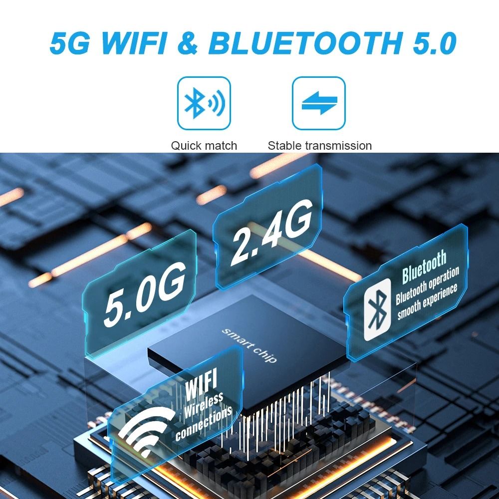 Wired to Wireless CarPlay and Android Auto 2-in-1 Mini Adapter Dongle Universal Bluetooth WiFi Plug and Play