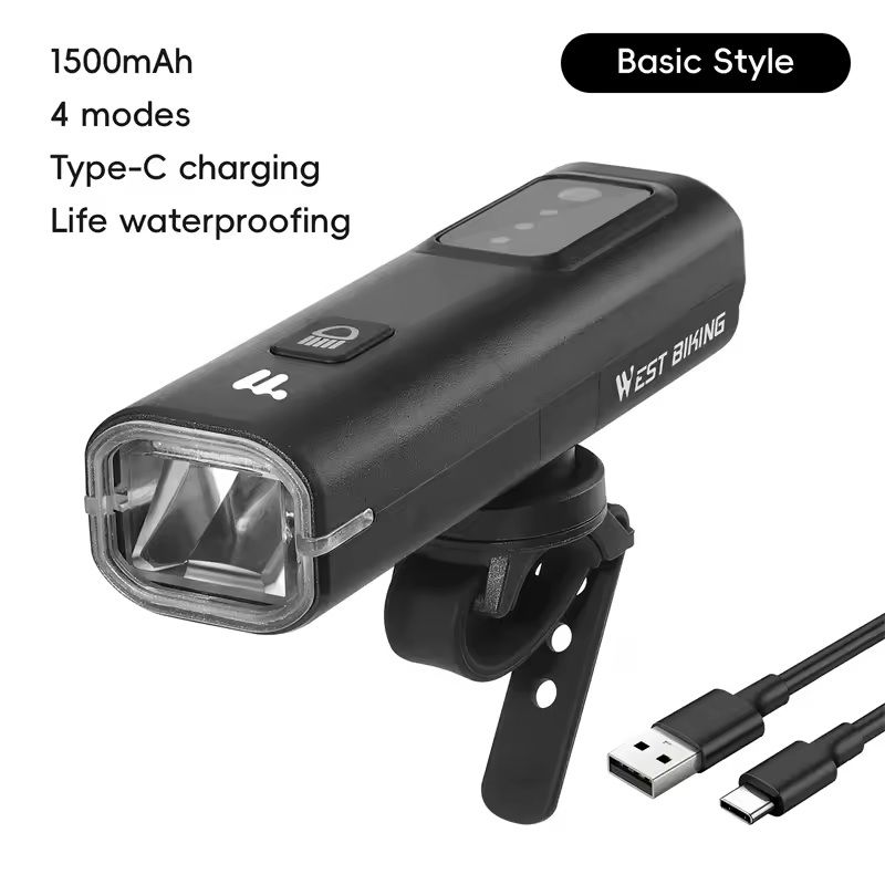 Intelligent Bike Headlight 400 Lumen Light Sensing Rechargeable