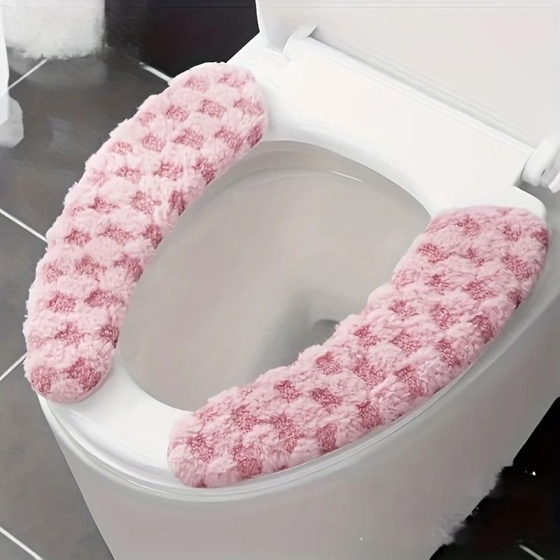 Soft Plush Toilet Seat Cushion Washable Non Slip Toilet Seat Cover