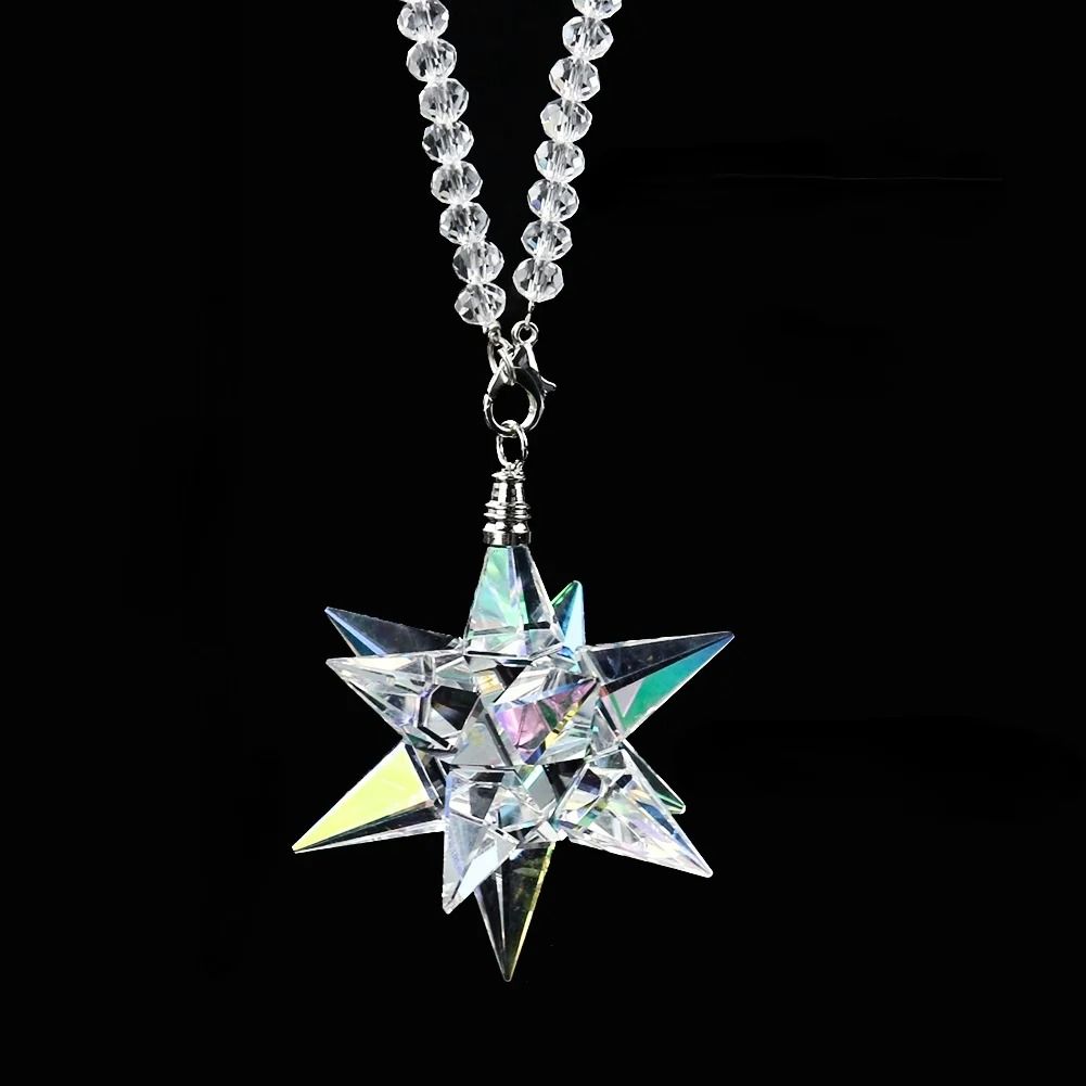 AB Meteor Hammer Crystal Pendant | Rainbow Maker Car Hanging | Executive Mirror Suspension & Home Decor