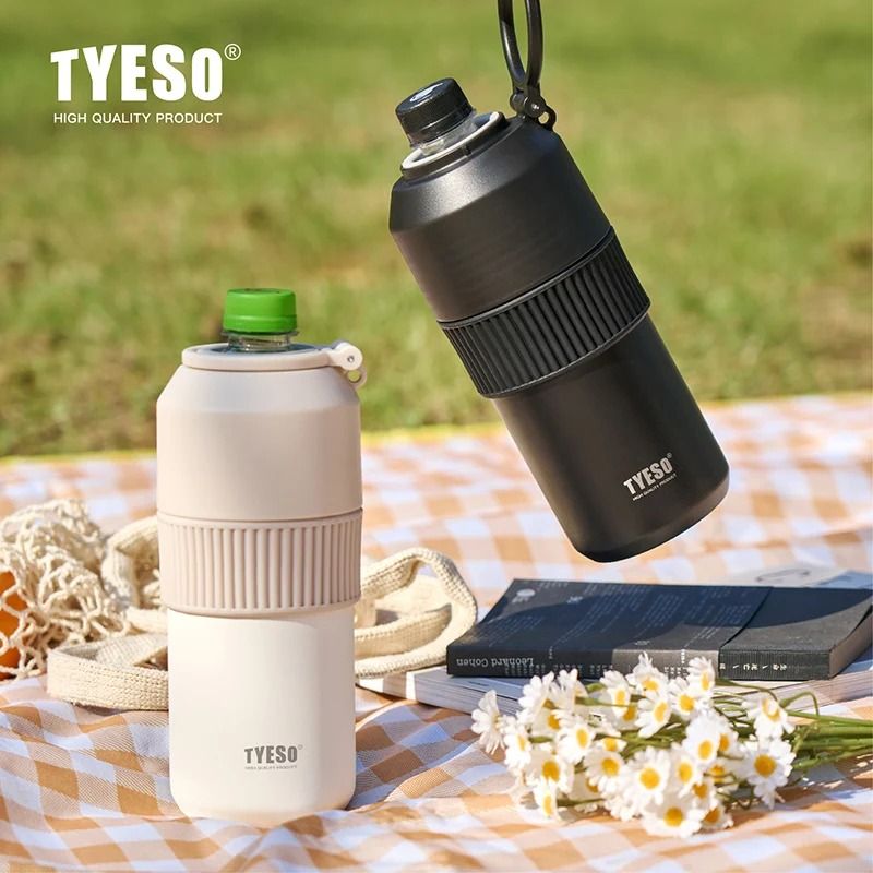 TYESO Vacuum Insulated Pet Bottle Cooler Stainless Steel Portable Summer Cup