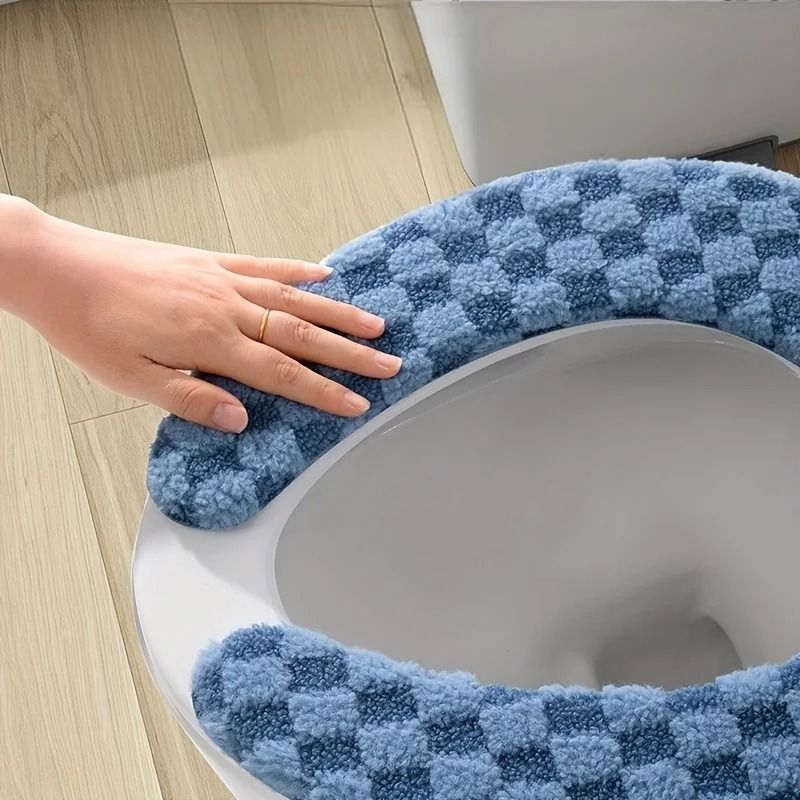 Soft Plush Toilet Seat Cushion Washable Non Slip Toilet Seat Cover