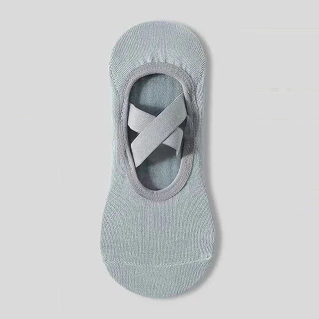Womens Terry Cotton Non-Slip Yoga Socks – Breathable Bandage Pilates & Ballet Grip Fitness Socks