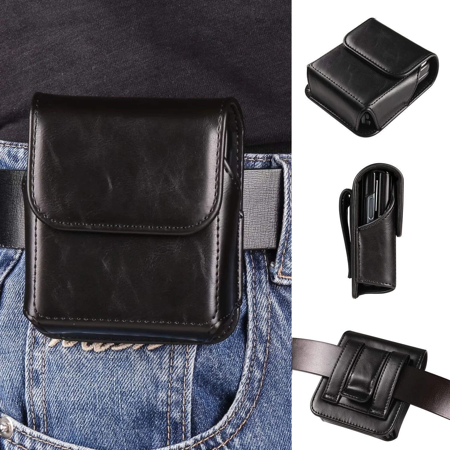 Leather Folding Phone Waist Pouch
