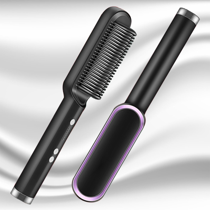 Electric Hair Straightener Brush, Professional Fast Heating Ceramic Hair Straightener