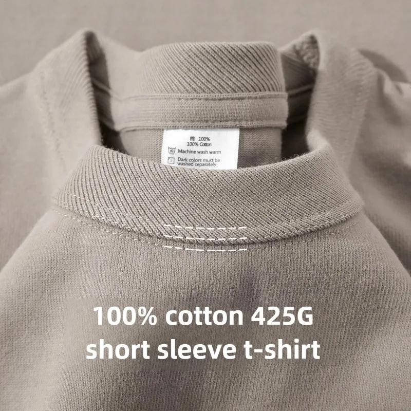 Heavyweight Cotton Men's T-Shirt, Durable Breathable Everyday Round Neck Tee
