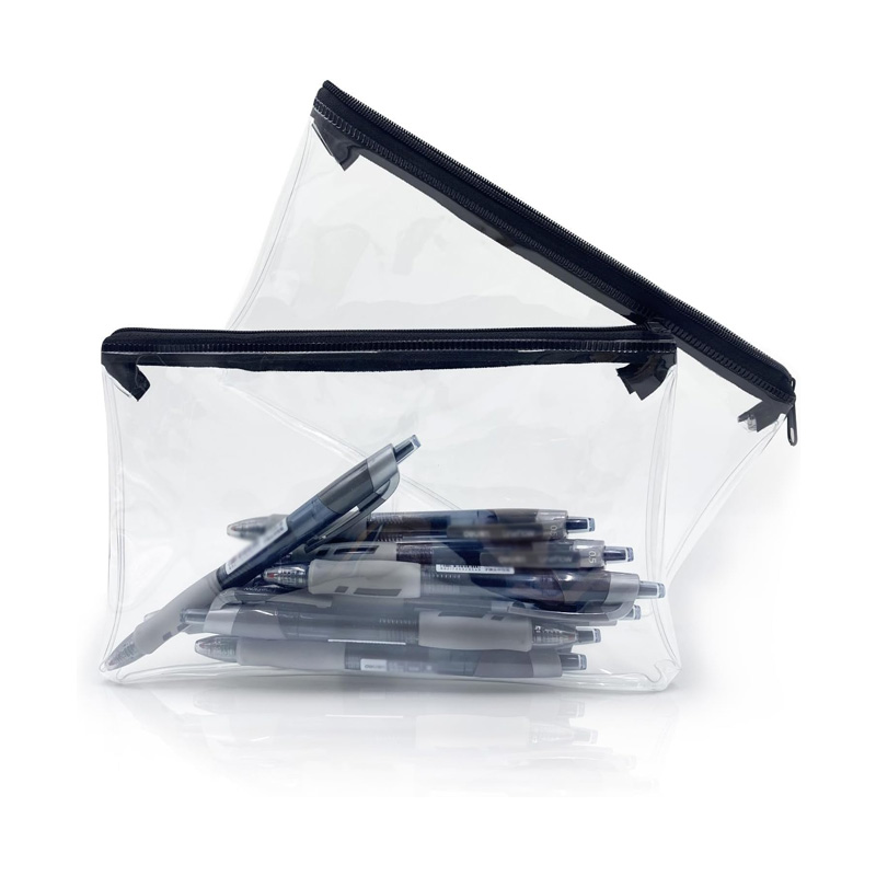 Clear Waterproof Pencil Case Set Transparent PVC Storage Pouch for Travel Makeup & Office Essentials