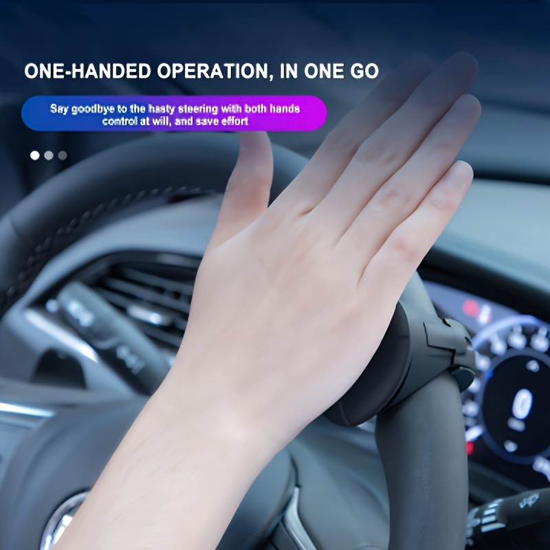 Non-Slip Easy-Grip Silicone Steering Wheel Knob with Built-in Metal Bearing and Smooth Rotation