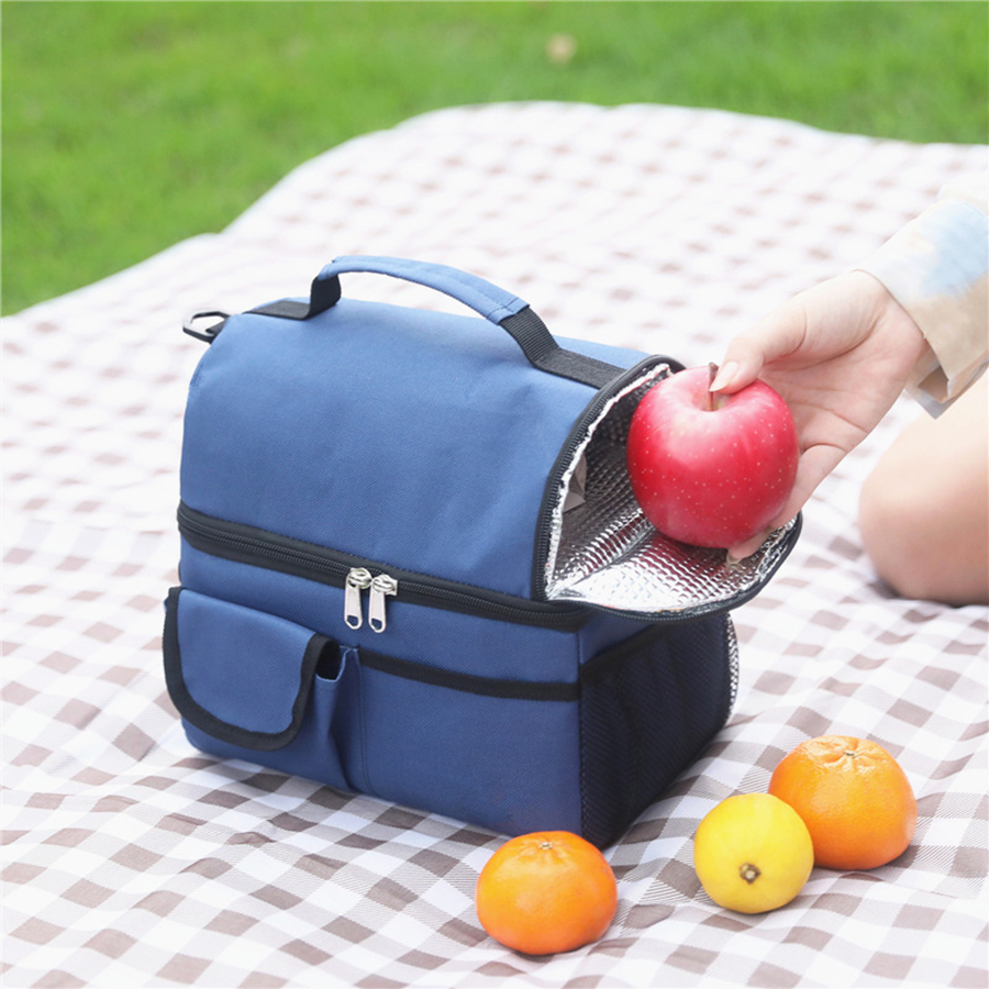 Durable Waterproof Portable Lunch Box, Insulated Food Bag, Office Cooler & Camping Dinner Oxford Case