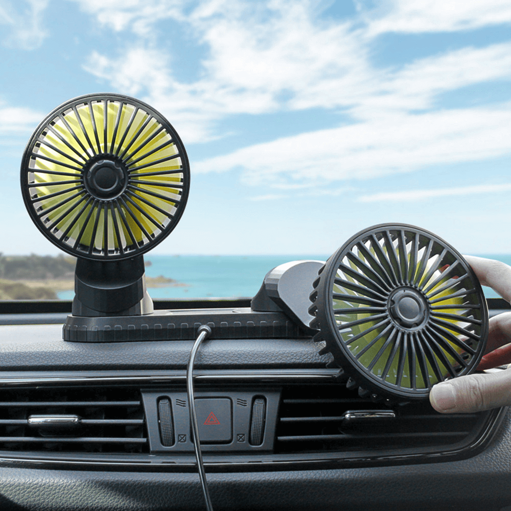 360 Degree Rotatable Car Cooling Dual Fan