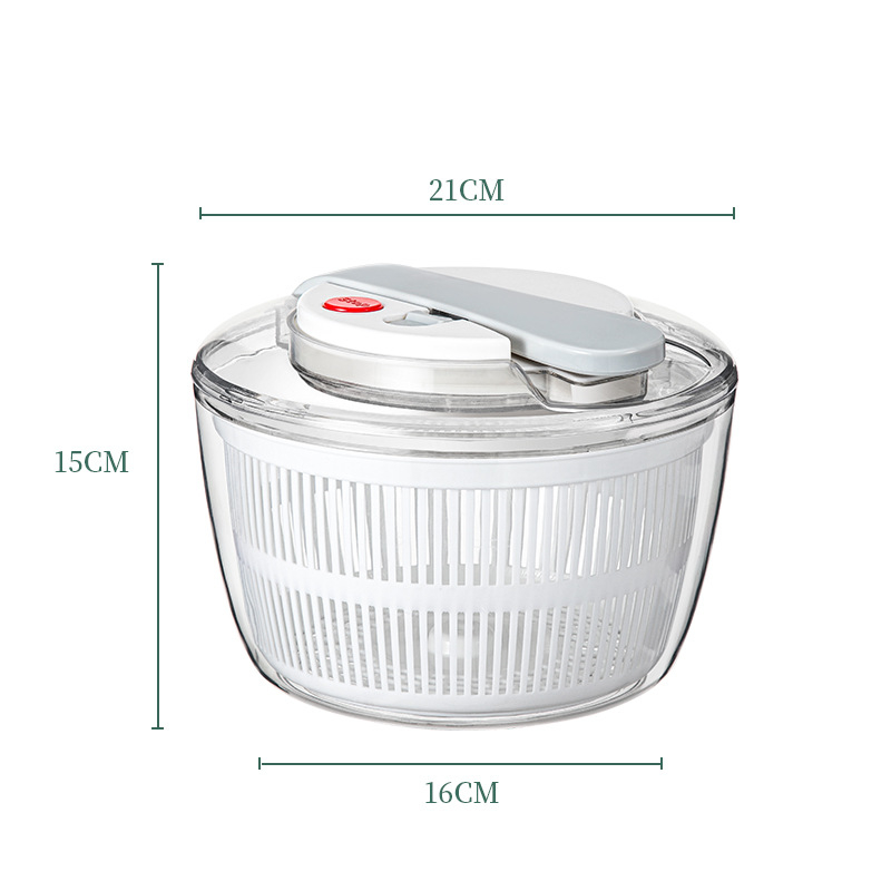 Large Salad Spinner with Lid - One-Handed Easy Press, Washer, Dryer, and Drainer Mixer