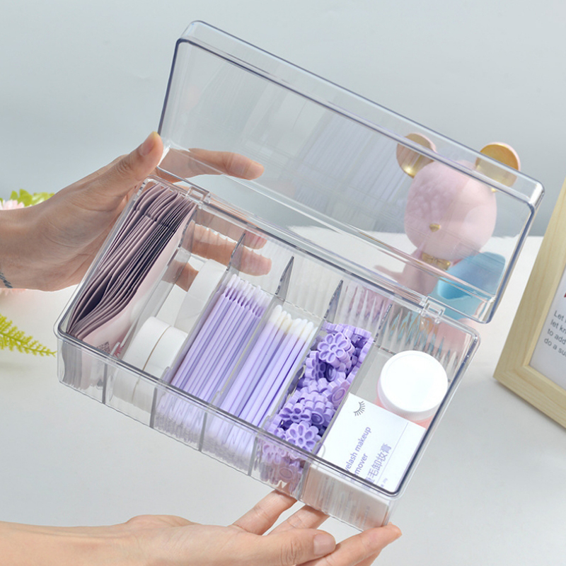 Acrylic Eyelash Storage Box with Lid Lash Organizer Case for Beauty Professionals