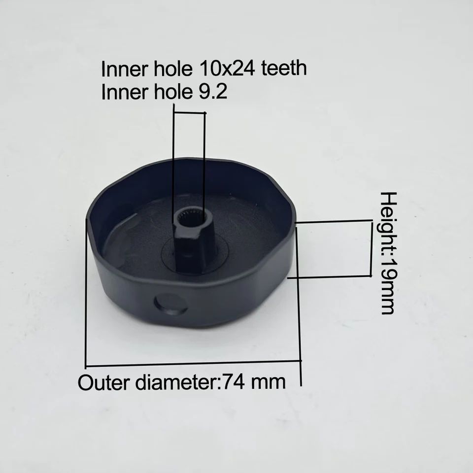 Premium Brass Bathtub Overflow Knob 74mm – Rotating Bath Drain Control Knob in Matte Black