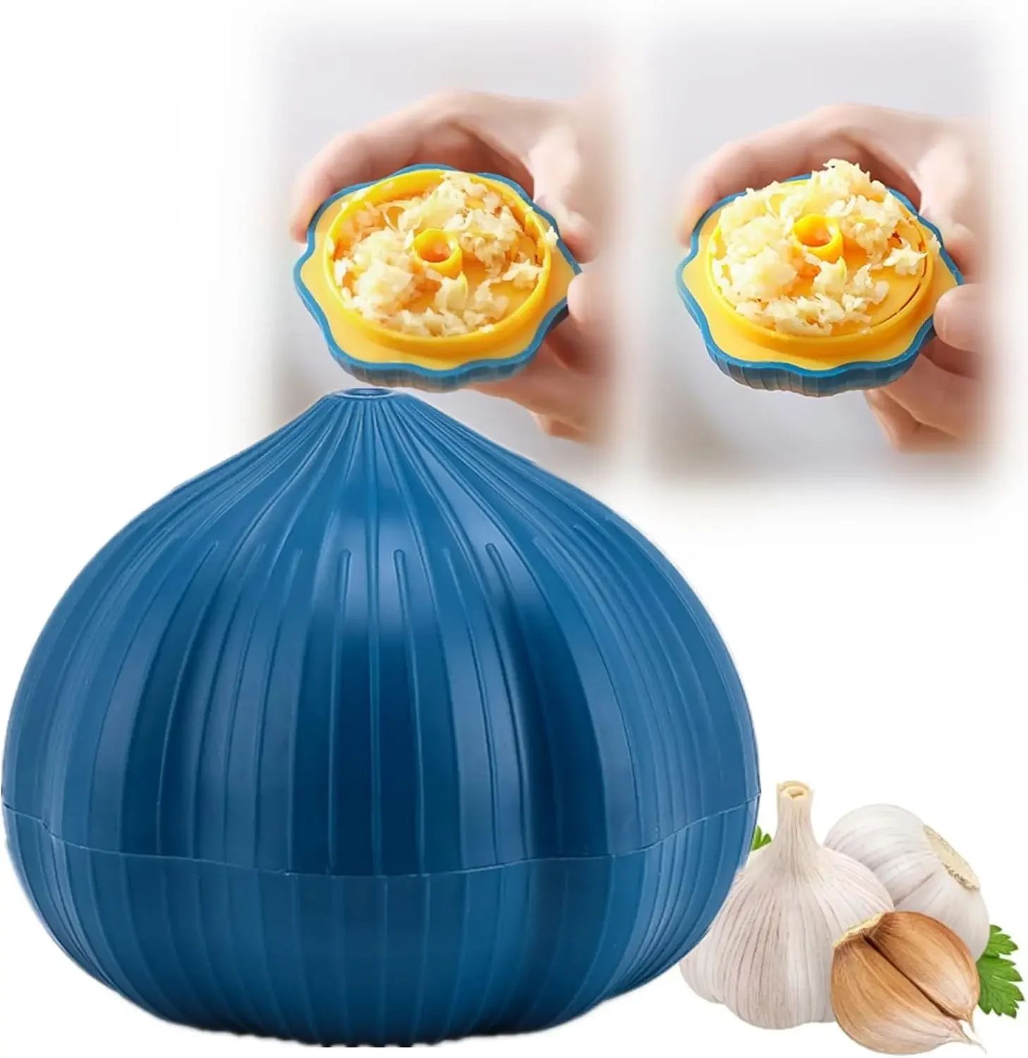 Cute Garlic-Shaped Manual Garlic Grinder – Mini Rotary Chopper for Chili & Ginger