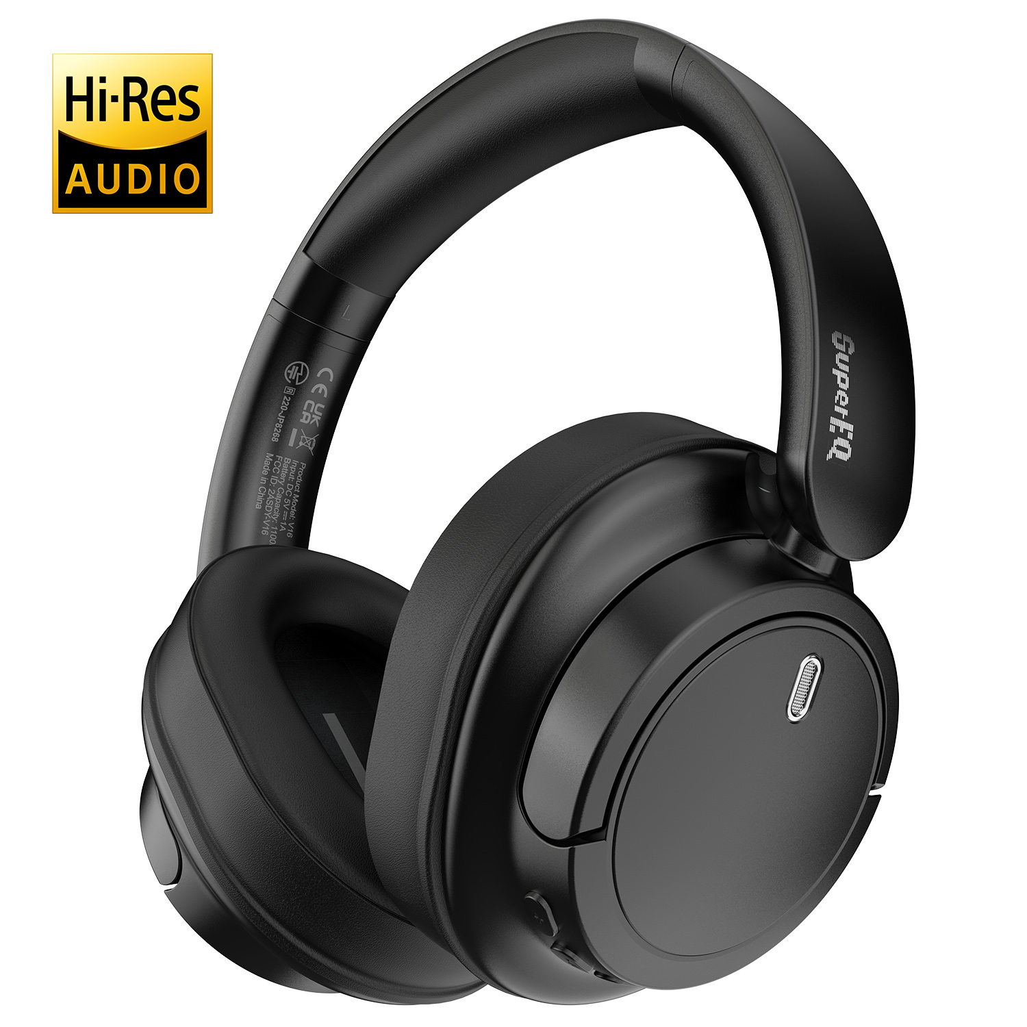 Bluetooth 5.3 Over Ear Headset With Mic, Oneodio SuperEQ V16 Wireless Headphones,Foldable Hi-Res Bass Pop Mode