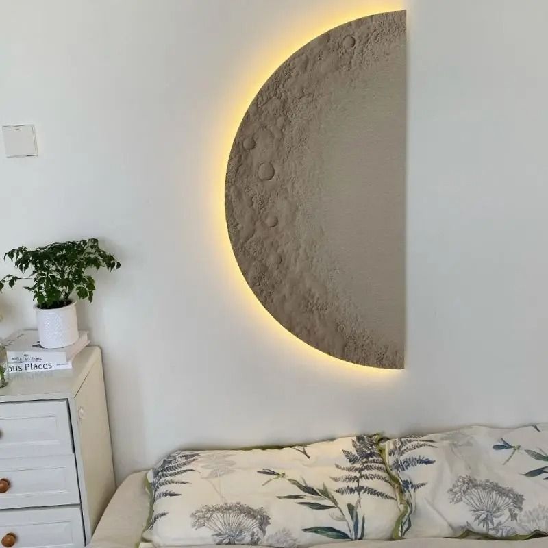 Remote Control Dimming LED Moon Wall Painting Lamp