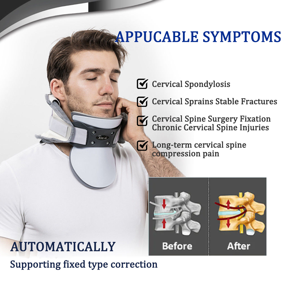 Neck Traction Device, Inflatable Cervical Vertebra Support with Hot Compress & Posture Corrector