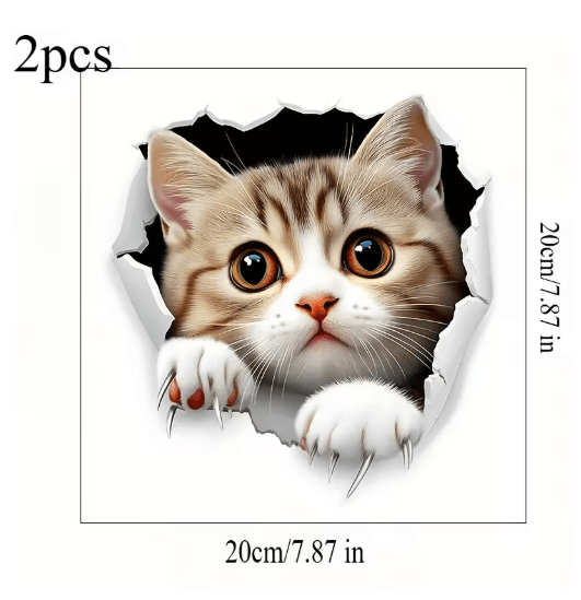 3D Cute Cat Toilet Stickers Removable Waterproof Kitten Vinyl Decals for Bathroom Decor