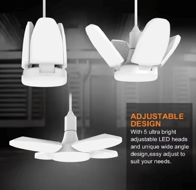 Foldable LED Garage Ceiling Light Bulb