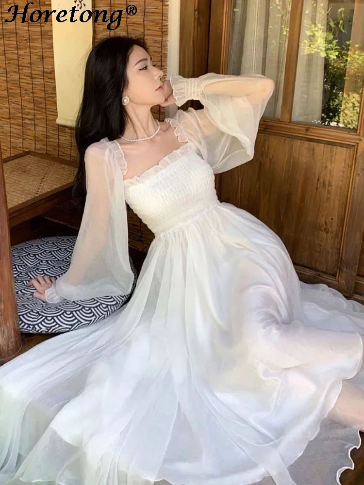 Elegant White Off-Shoulder Maxi Party Gown – Flowy Ruffle Holiday Dress