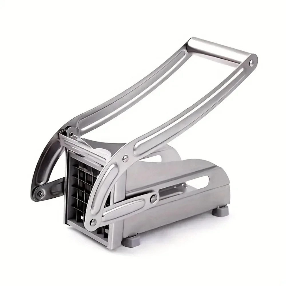 Stainless Steel Potato Cutter with Non-slip Suction Base & Replacement Blades Vegetable and Chips Chopper