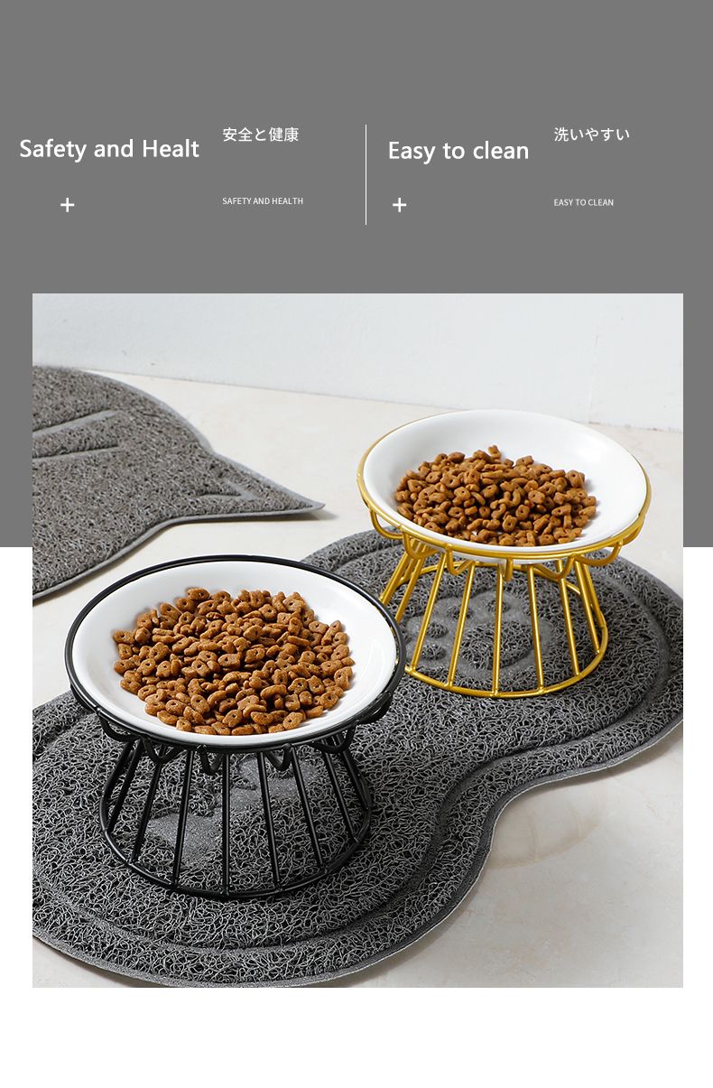 Elevated Ceramic Pet Food Bowl with Stand