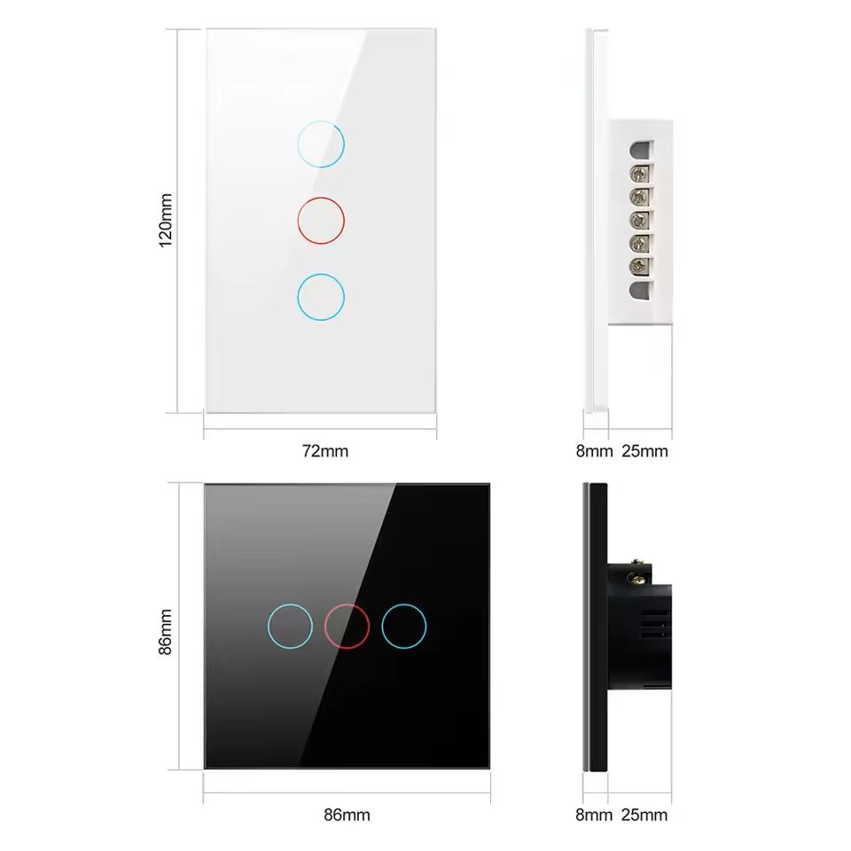 WiFi/Zigbee Smart Light Switch – Touch Control, No Neutral Wire Required, Compatible with Alexa & Google Home