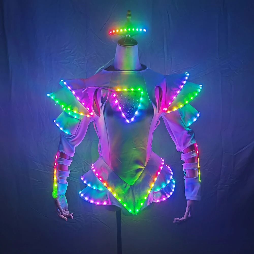 LED Light Up Tutu Dress with Luminous Skirt for Weddings and Parties