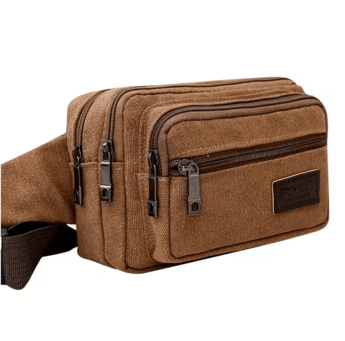 Canvas Waist Bag for Men – High-Capacity Outdoor Waist Pack & Phone Pouch