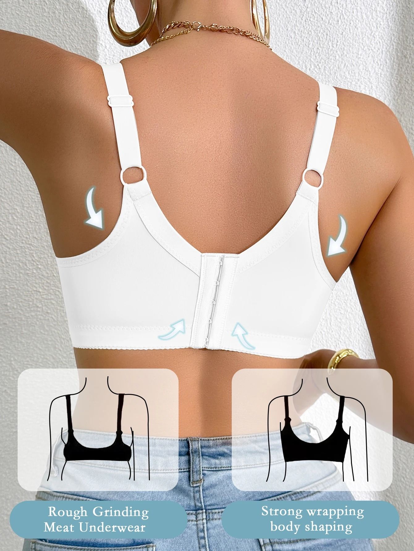 Sexy Women's Lace Splicing Underwire Push-Up and Side Breast Minimizing Bra