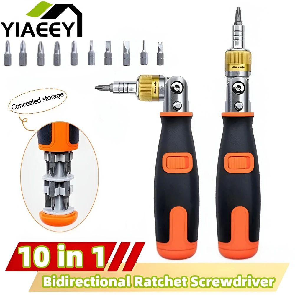 10 in 1 Multi Angle Ratchet Screwdriver Adjustable Angle Repair Tool Set