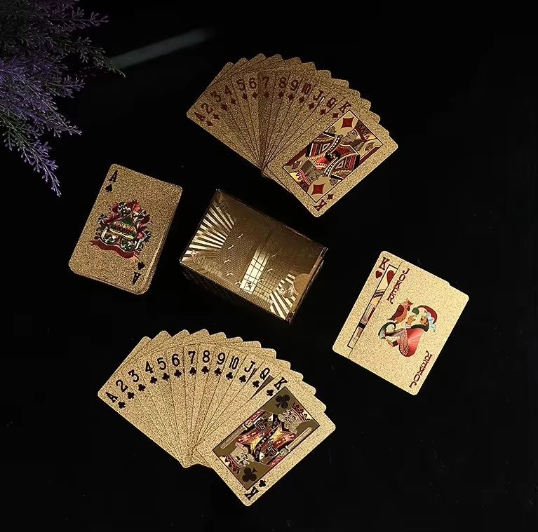 EuroGold Waterproof 24K Gold Foil luxury playing cards PVC Poker Deck