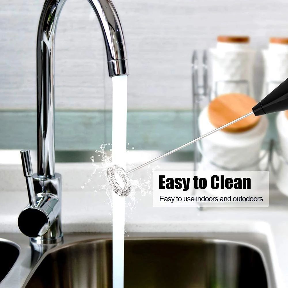 Electric Milk Frother Handheld Whisk – Coffee Foam Maker with Stand