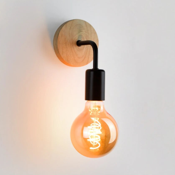 Wood Wall Lamp Sconce for Bedroom & Dining Room Lighting