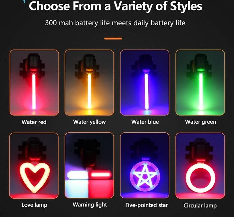 USB Rechargeable Bicycle Tail Light Multi Mode LED Cycling Rear Lamp