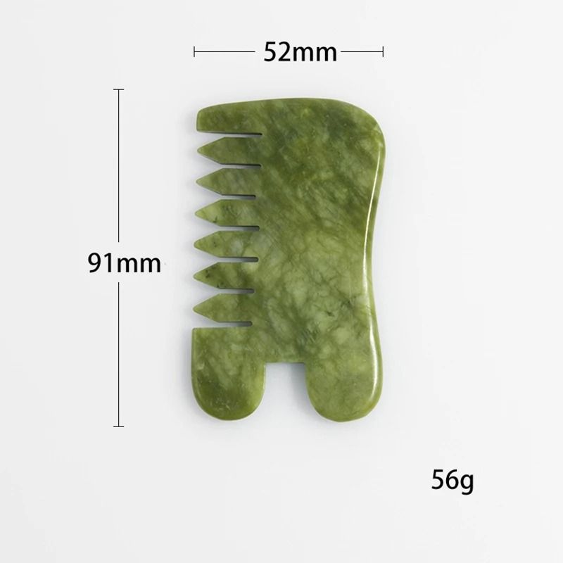 Natural Jade Scalp Comb and Facial Gua Sha Scraping Board