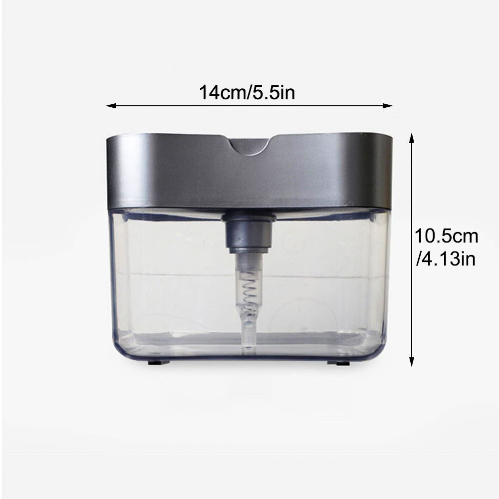 Durable Kitchen Soap Liquid Dispenser with Sponge Holder – Leak-proof & Easy Refill, Black