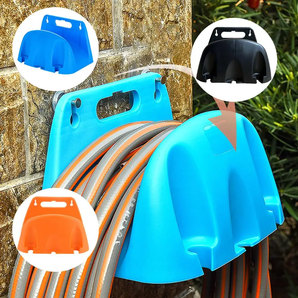 Wall Mounted Garden Irrigation Hose Pipe Hanger Storage Holder, Plastic Rack Tap Watering Hose Organiser Pipe
