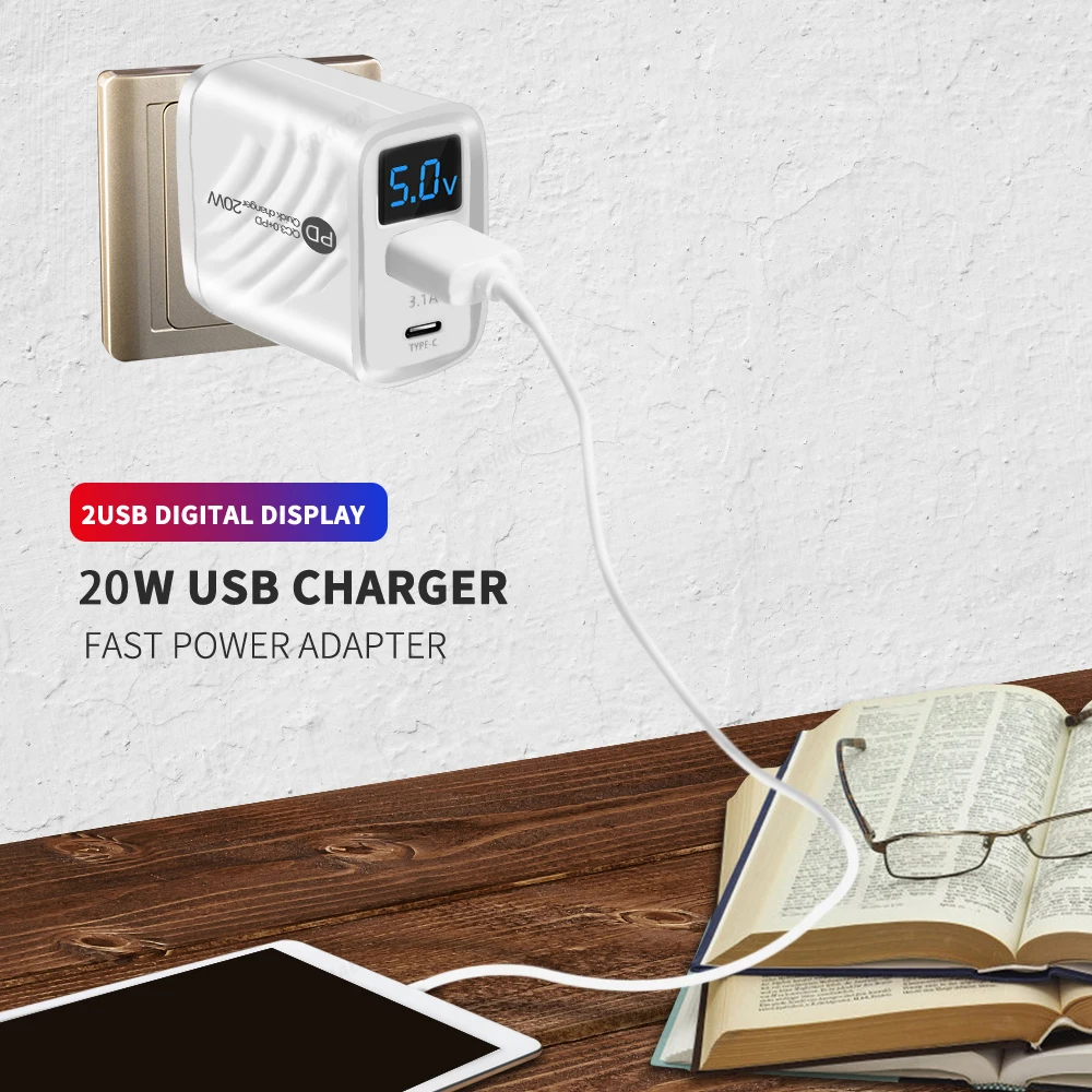 USB C Charger Quick Charge PD Fast Charging Phone Adapter Wall Charger