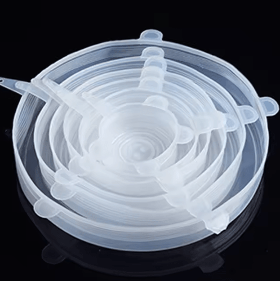 6 Pcs Silicone Cover Stretch Lids Universal Adaptable Kitchen Bowl Caps