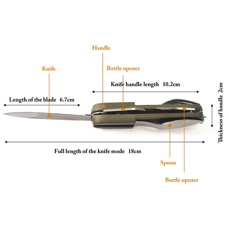 Multifunctional Camping Utensil Set Foldable Stainless Steel Travel Cutlery Kit