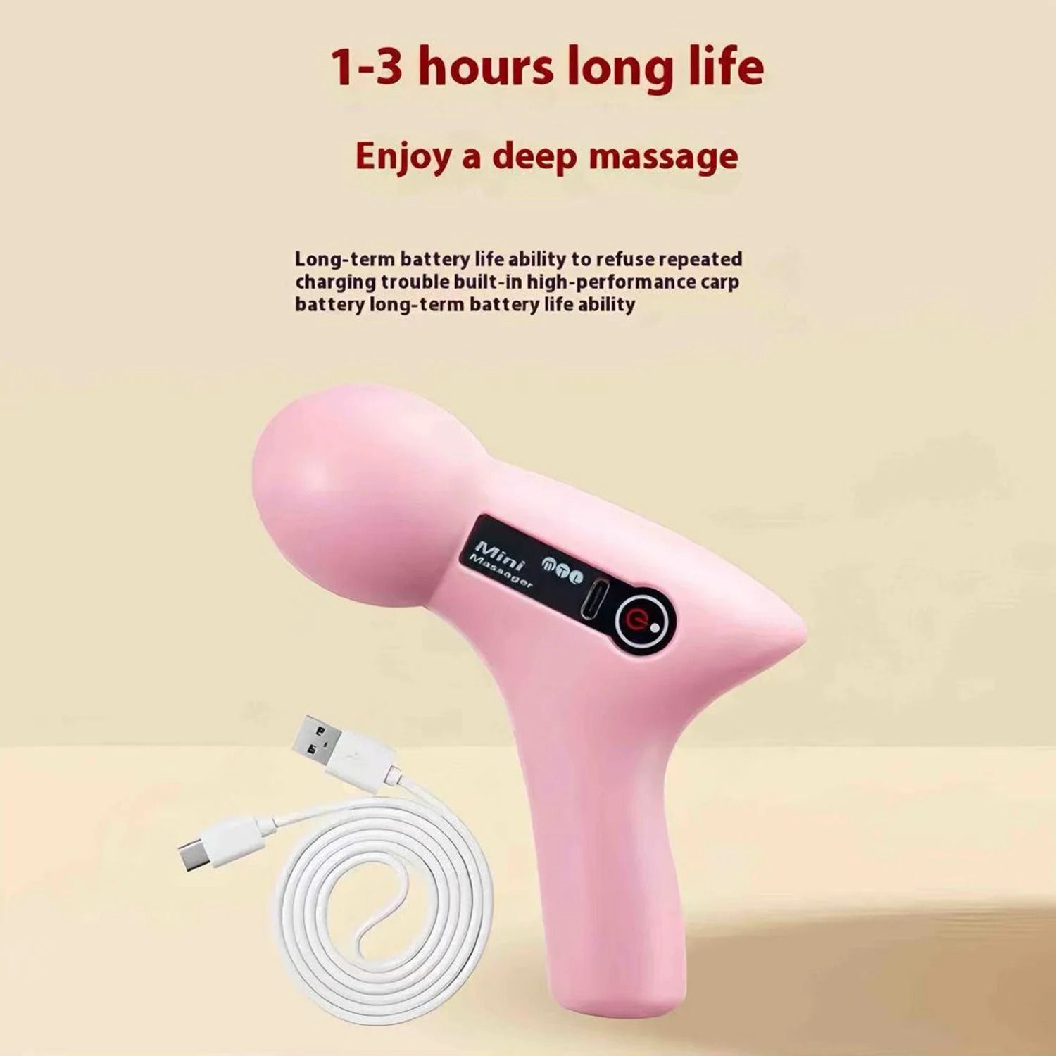 Mini Massage Gun with LCD Screen and 6 Heads Portable Electric Muscle Massager