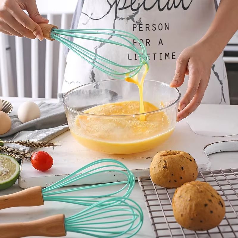 Manual Egg Beater – Handheld Silicone with High-Quality Stainless Steel Wire, High-Temperature Resistant