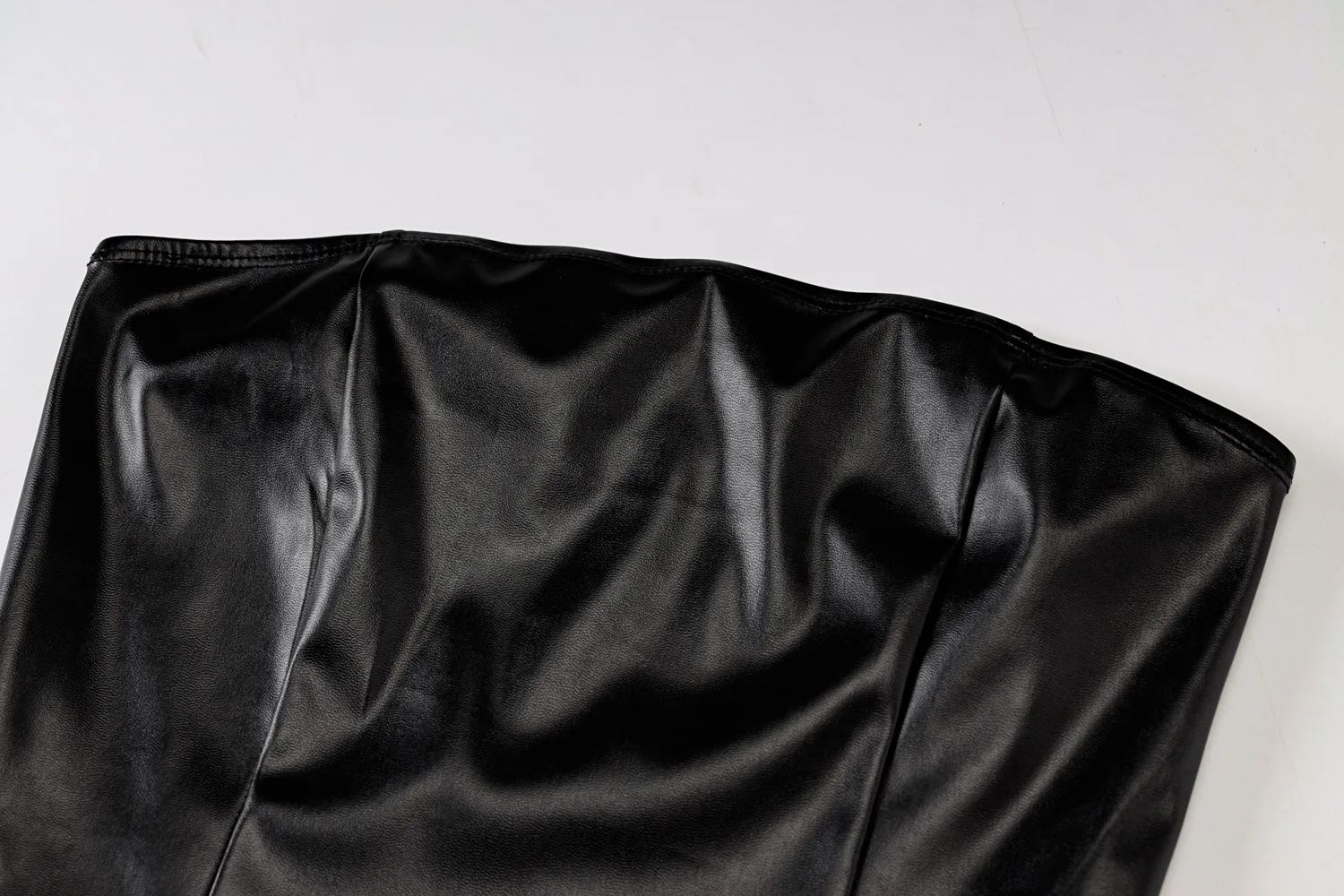 Midnight Muse Strapless PU Leather Bodycon Mini Dress