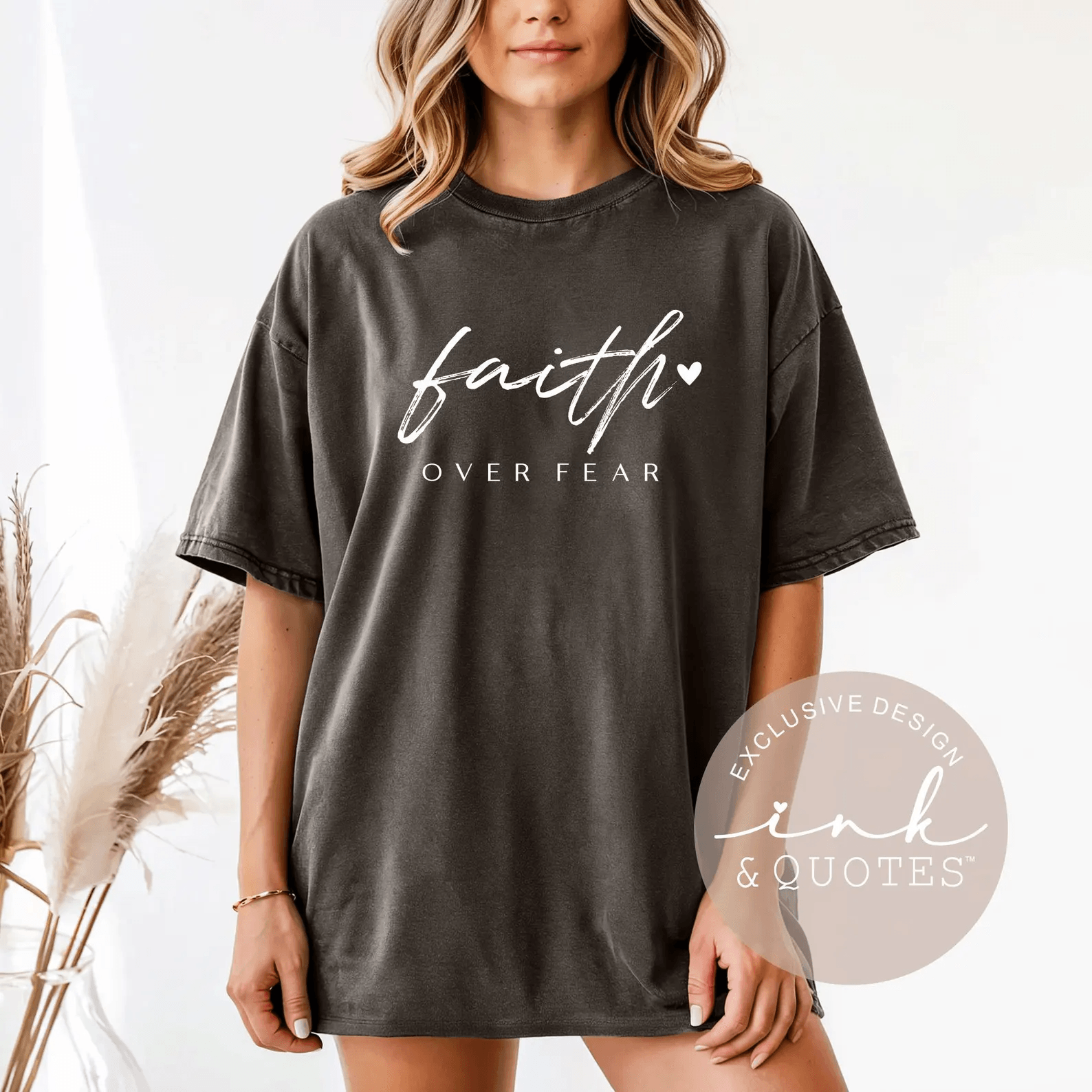 Faith Over Fear Shirt Comfort Colors Tee – Inspirational Christian Easter Graphic Shirt for Women