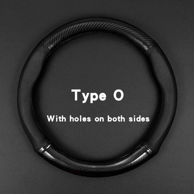 Carbon Fiber Leather Car Steering Wheel Cover Anti Slip Universal Fit