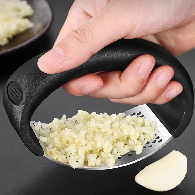 Stainless Steel Garlic Press, Easy Clean Garlic Crusher, Labor Saving Kitchen Gadget, Household Garlic Mashing Tool