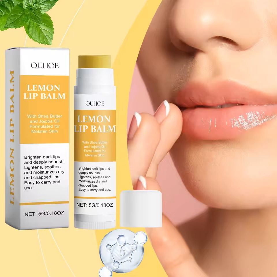 Lemon Ginger Turmeric Lip Balm – Moisturizing Gloss for Dark Lips & Exfoliating Lip Care