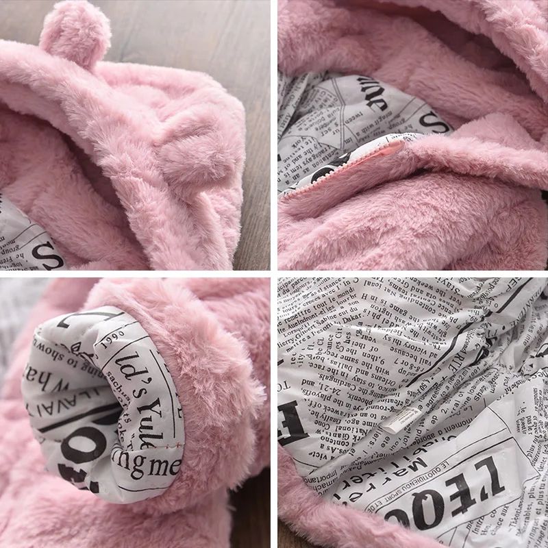 Baby Girls Faux Fur Hooded Winter Coat